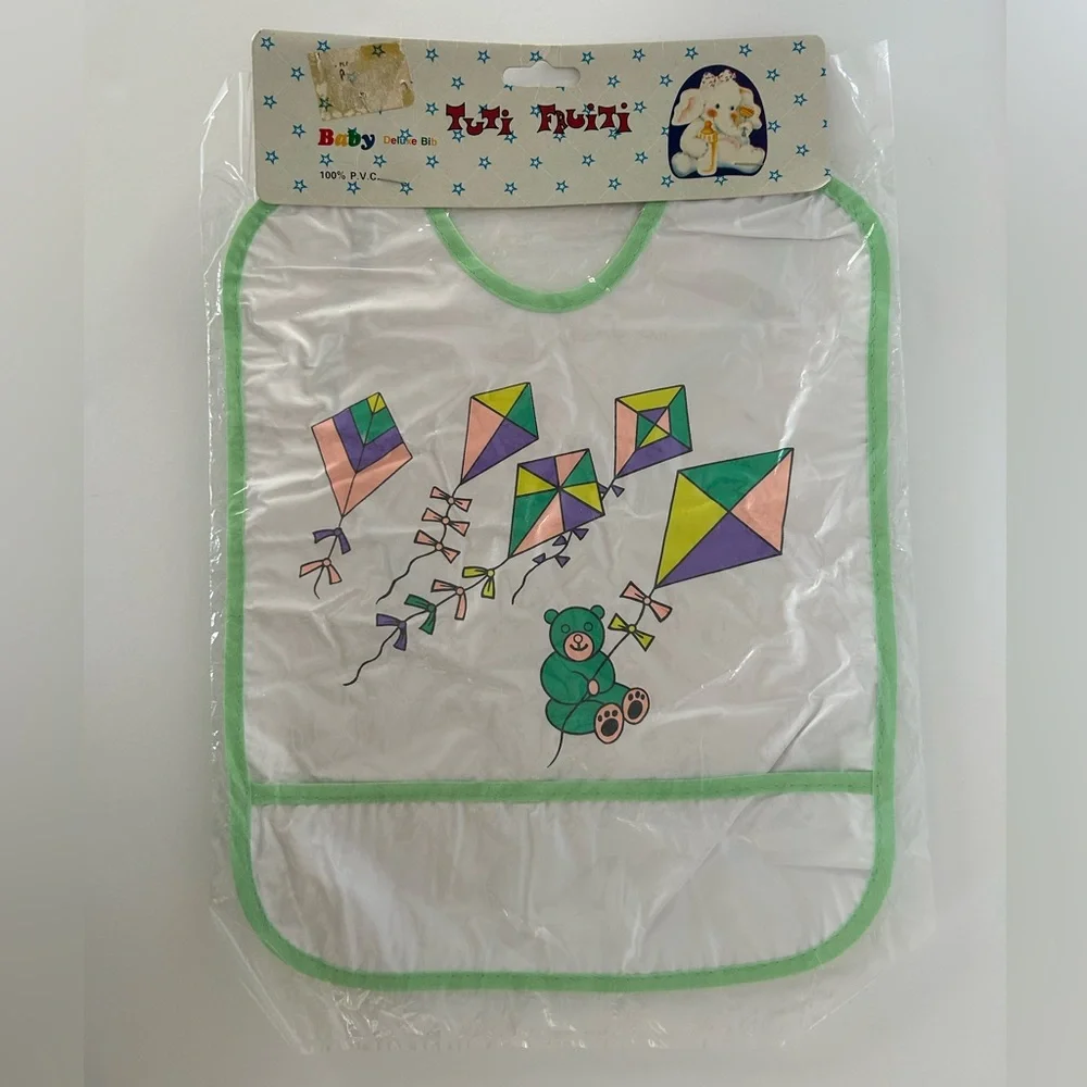 🦋 5/$25 - Tuti Fruiti Baby Bib Vintage - NWT - Teddy Bear Flying Kites